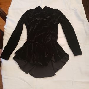 Black Velvet Figure Skating leotard Girls